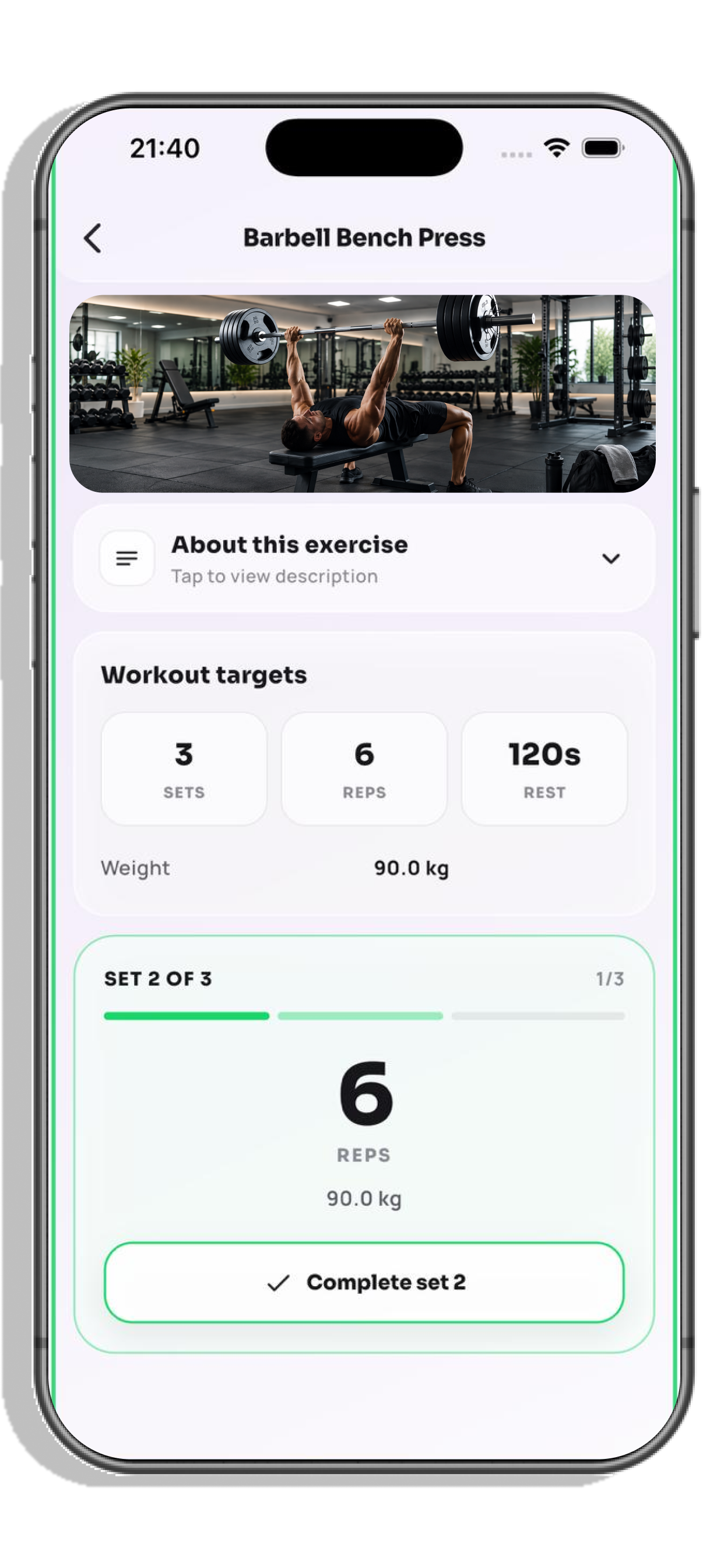 ThriveX exercise tracking page